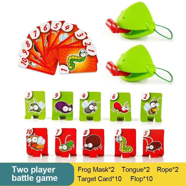 Frog Mask Wagging Tongue Lick Cards Board Games for Children Family Party Toys Antistress Funny Desktop Puzzle Game Toys