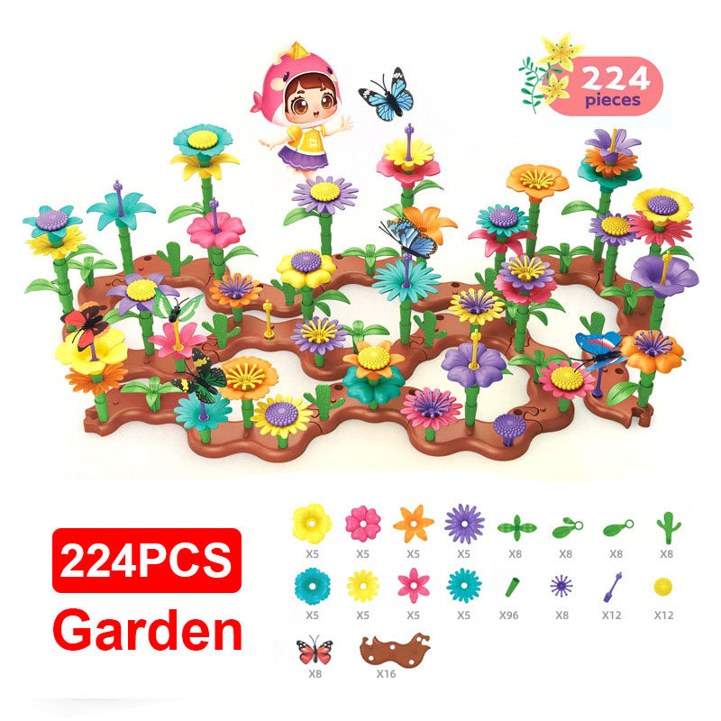 Flower Garden Architecture Set Building Toys DIY Construction Block Plant Creative Educational Stacking Games Toys