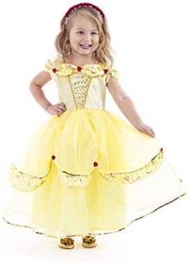 Machine Washable Yellow Beauty Princess Costume for Kids