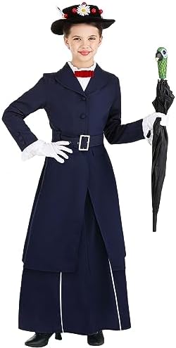 bwDis Disney Mary Poppins Halloween Costume Nanny Gown for Girls
