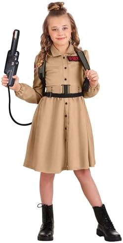 Girls Ghostbusters Costume Dress with Proton Pack Badges
