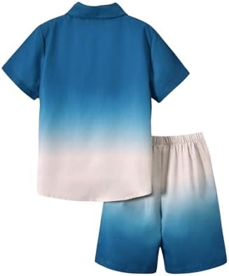 imiters- boys summer ombre set with button-up shirts and shorts