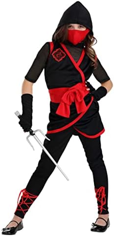 Chic Fun Girls Stealth Ninja Costume Black Red