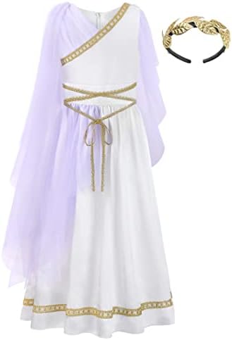 ReliBeauty Kids Greek Goddess Costume with Headband