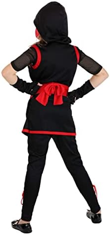 Chic Fun Girls Stealth Ninja Costume Black Red