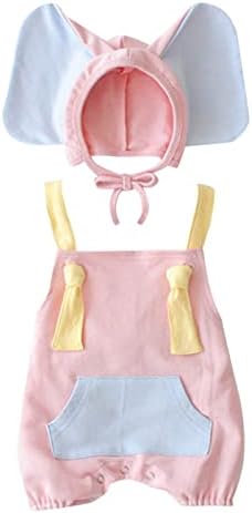 Baby Boy Winter Overalls Set with Elephant Hat