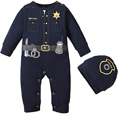Newborn Boy Girl Halloween Police Costume Romper