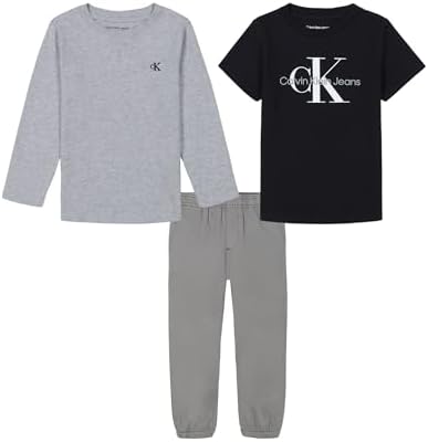 Calvin Klein Boys 3-Piece Pants Set Perfect for Lounge and Play