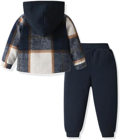 Little Toddler Boys Cotton Plaid -Hoodies beenpdLEXE