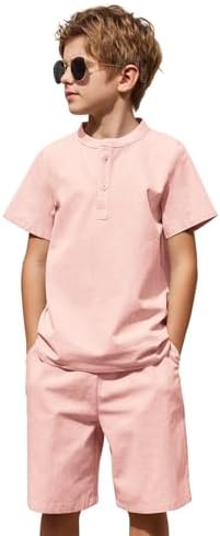 Arshiner Boys 2-Piece Cotton Linen Set