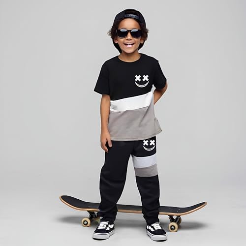 Vitalique Boys Summer Outfit T-Shirts Pants Set