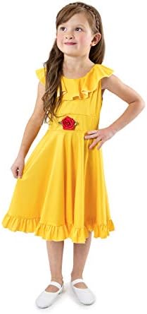 Bright Cheerful Yellow Twirl Princess Dress for Girls
