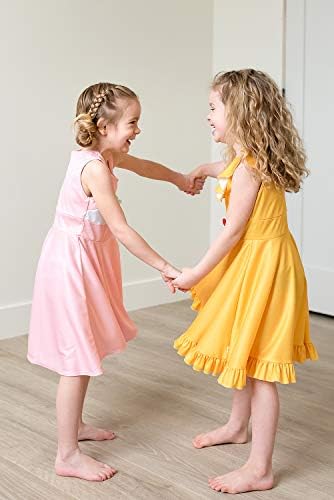 Bright Cheerful Yellow Twirl Princess Dress for Girls