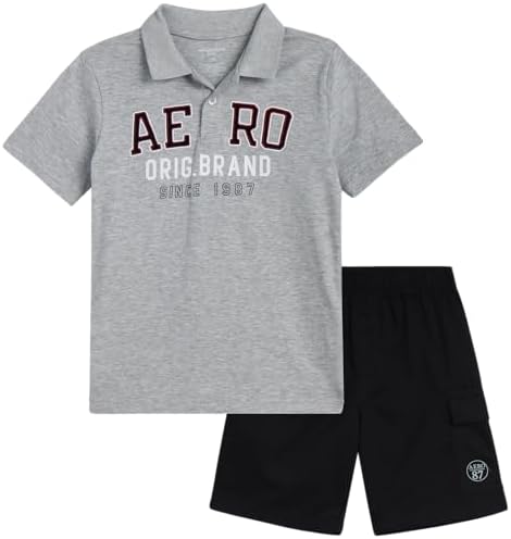 AEROPOSTALE Boys Short Sleeve Polo Shirt and Cargo Shorts Set