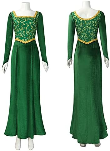 Masfrida Princess Fiona Costume Dress Long Sleeve Outsuit Halloween adults
