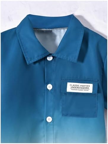 imiters- boys summer ombre set with button-up shirts and shorts