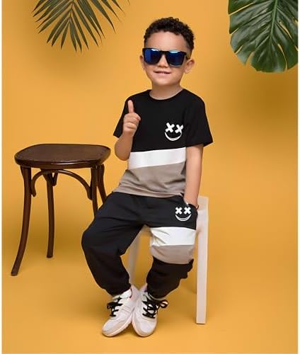 Vitalique Boys Summer Outfit T-Shirts Pants Set
