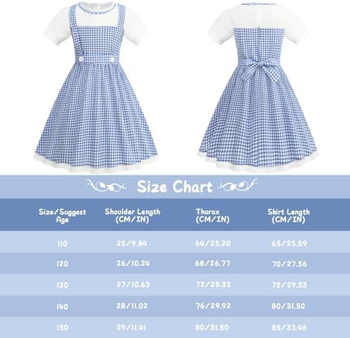 Girls Blue Plaid Halloween Costume with Accessories