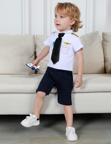 COSLAND Pilot Romper Set for Boys Perfect for 0-24 Months