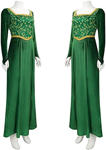 Masfrida Princess Fiona Costume Dress Long Sleeve Outsuit Halloween adults