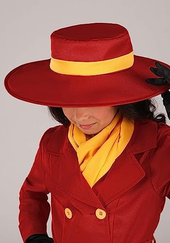 Carmen Sandiego Red Trench Coat Costume for Girls - Medium