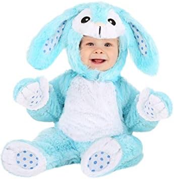 Cozy Blue Bunny Baby Costume Fun Costumes Soft Jumpsuit With Mitts Booties