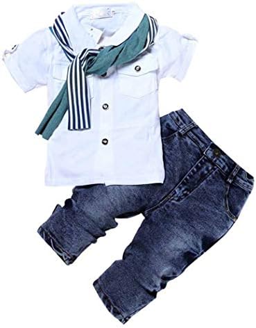 Plaid Shirt T-Shirt Suspender Jean Sets