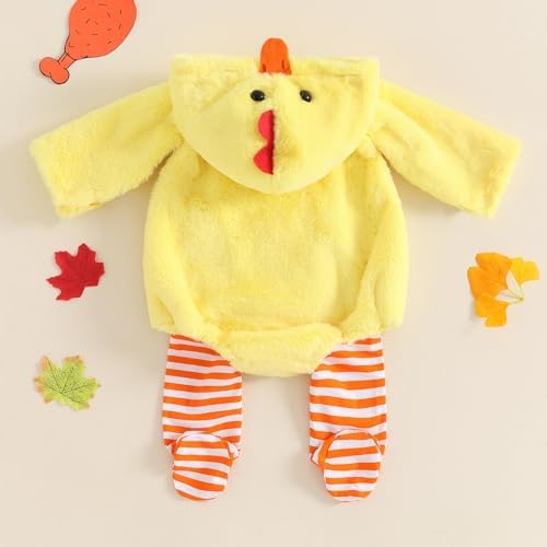 Twopumpkin Baby Chick Halloween CostumeRomperLeggings