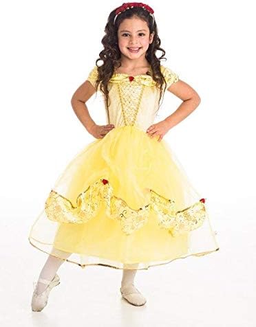 Machine Washable Yellow Beauty Princess Costume for Kids