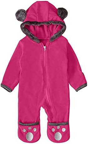 AnFeng Kids Winter Romper Cartoon Boys 2-7 Years Hot Pink Unisex Lightweight
