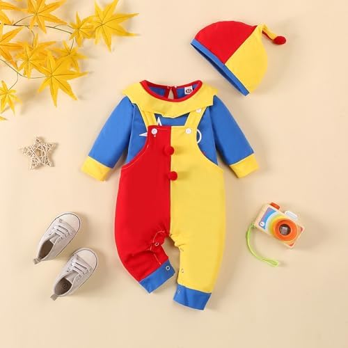 VINUOKER Baby Boy Halloween Clothes Halloween clown outfit funny infant clown costume
