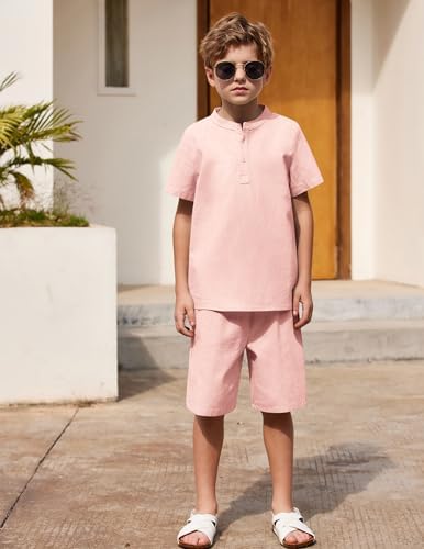 Arshiner Boys 2-Piece Cotton Linen Set