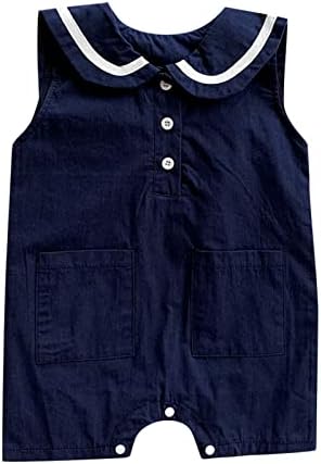 SZZY Boys Romper for Infant 9-12 Months Sleeveless Lapel Design
