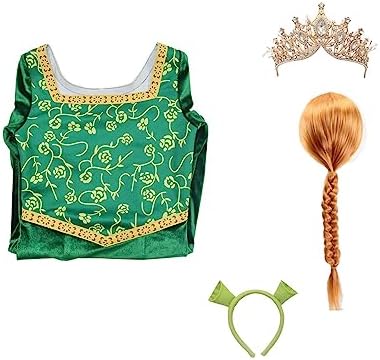 Masfrida Princess Fiona Costume Dress Long Sleeve Outsuit Halloween adults