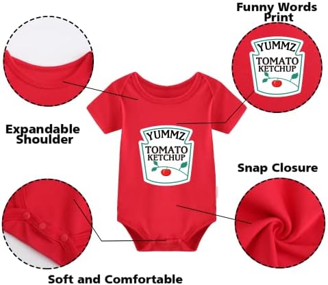 Unique Ketchup Mustard Baby Twins Bodysuit for Kids