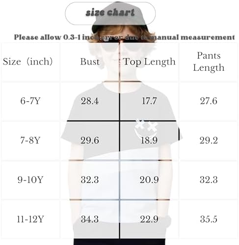 Vitalique Boys Summer Outfit T-Shirts Pants Set
