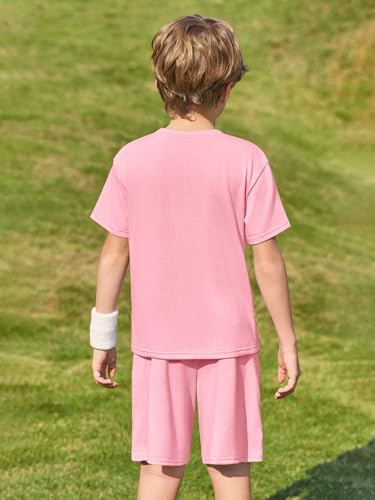 Haloumoning Boys Short Sleeve Tee Shorts Set Ages 5-14
