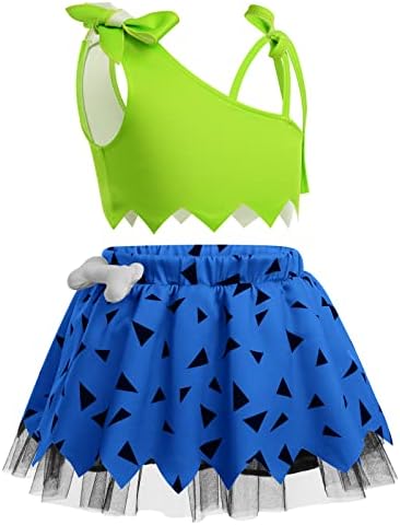 Exclusive IDOPIP Halloween costume - Stone Age Kids Baby CavemanCave Girl Bam Bam Costume
