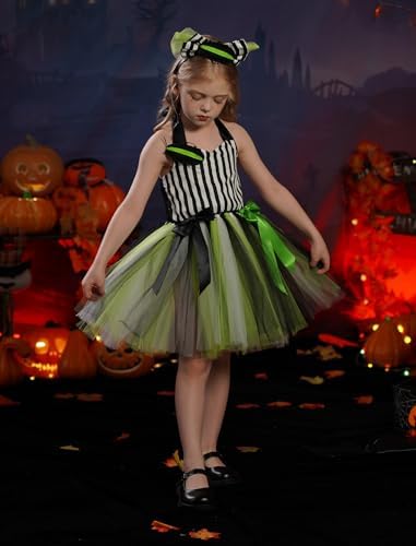 IBTOM CASTLE Girls Halloween Floral Ruffle Tutu Dress