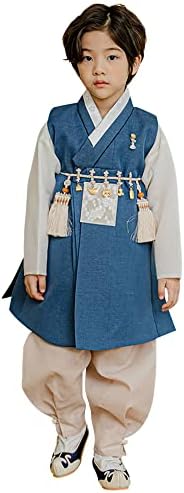 Perfect Solid Blue Boy Korean Hanbok