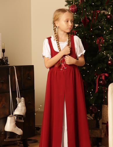 Girls Medieval Princess Dress Up Two-Piece Costume - Renaissance Party Rental