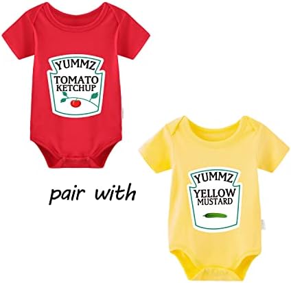 Unique Ketchup Mustard Baby Twins Bodysuit for Kids