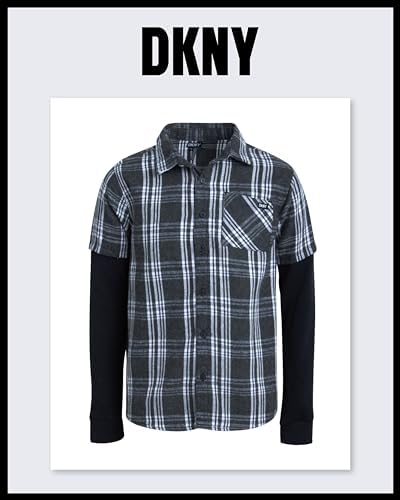 DKNY Boys Jogger Pants Set - 2-Piece Plaid Set