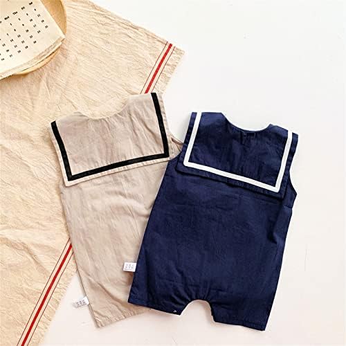 SZZY Boys Romper for Infant 9-12 Months Sleeveless Lapel Design
