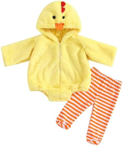 Twopumpkin Baby Chick Halloween CostumeRomperLeggings