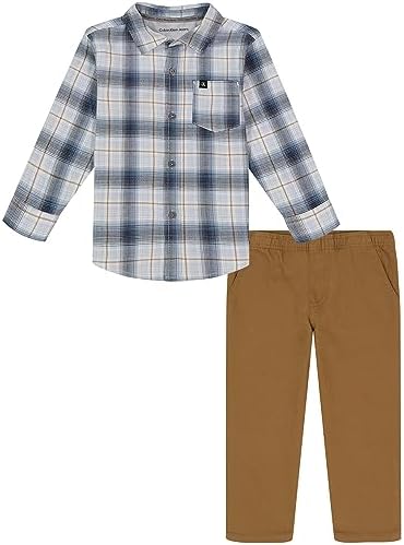 Calvin Klein Boys 2-Piece Long Sleeve Shirts Set - Perfect Everyday Style