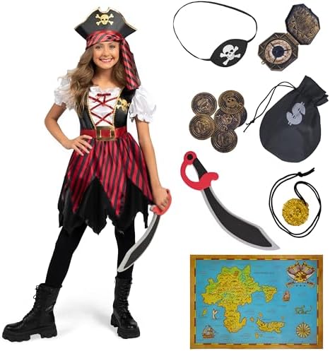 Spooktacular Kids Pirate Dress Halloween Costume for Girls Safe and Comfortable