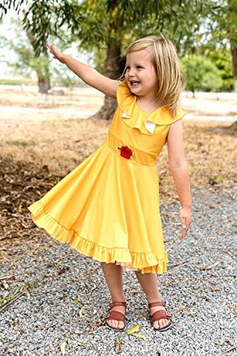 Bright Cheerful Yellow Twirl Princess Dress for Girls