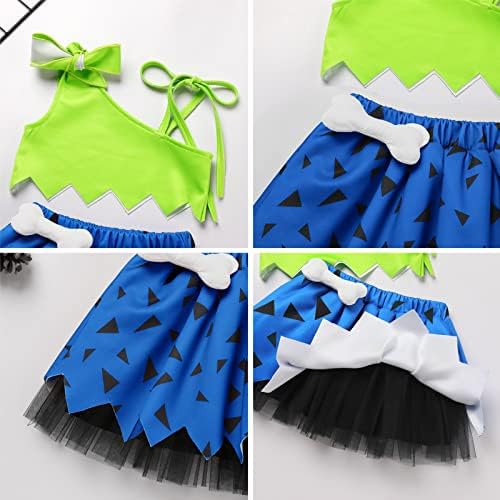 Exclusive IDOPIP Halloween costume - Stone Age Kids Baby CavemanCave Girl Bam Bam Costume