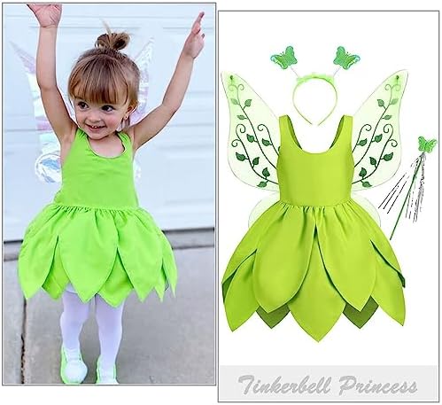 Princess model Green Dress with Wings Toddler Halloween Costume